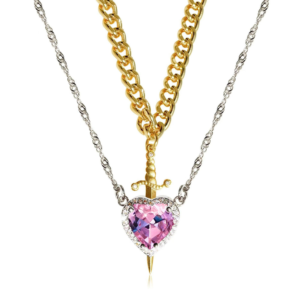 Sword & Heart Couple Necklace
