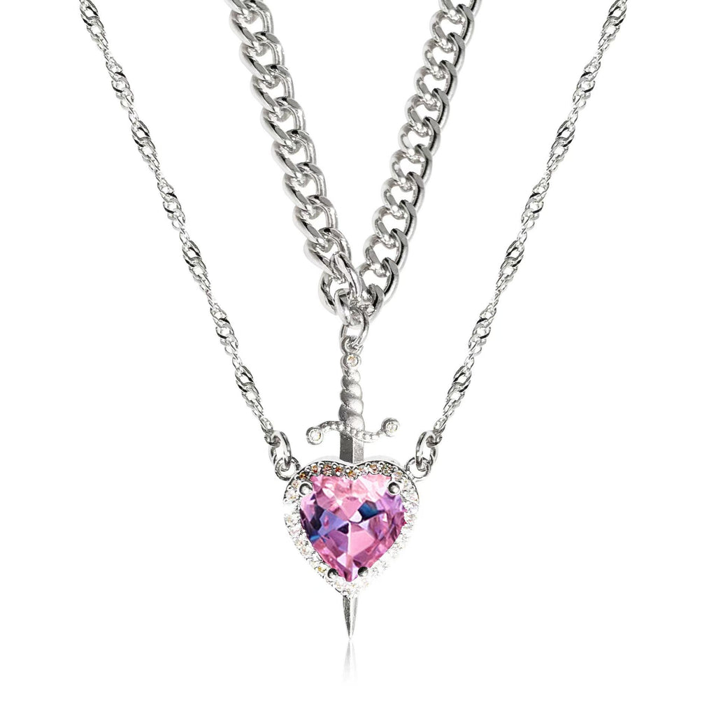 Sword & Heart Couple Necklace